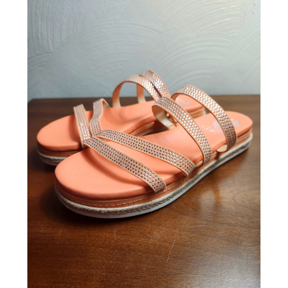 Vince Camuto Women Sandals  Size 8 M Rallsan Strappy Slide Coral Leather NEW